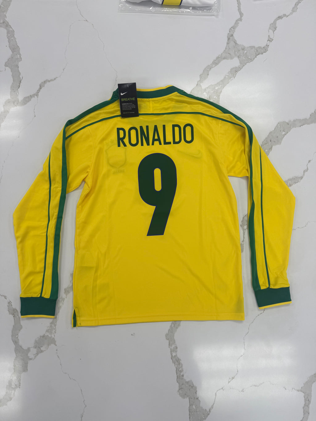 RONALDO 1998 Brazil home Long sleeved retro Fan version